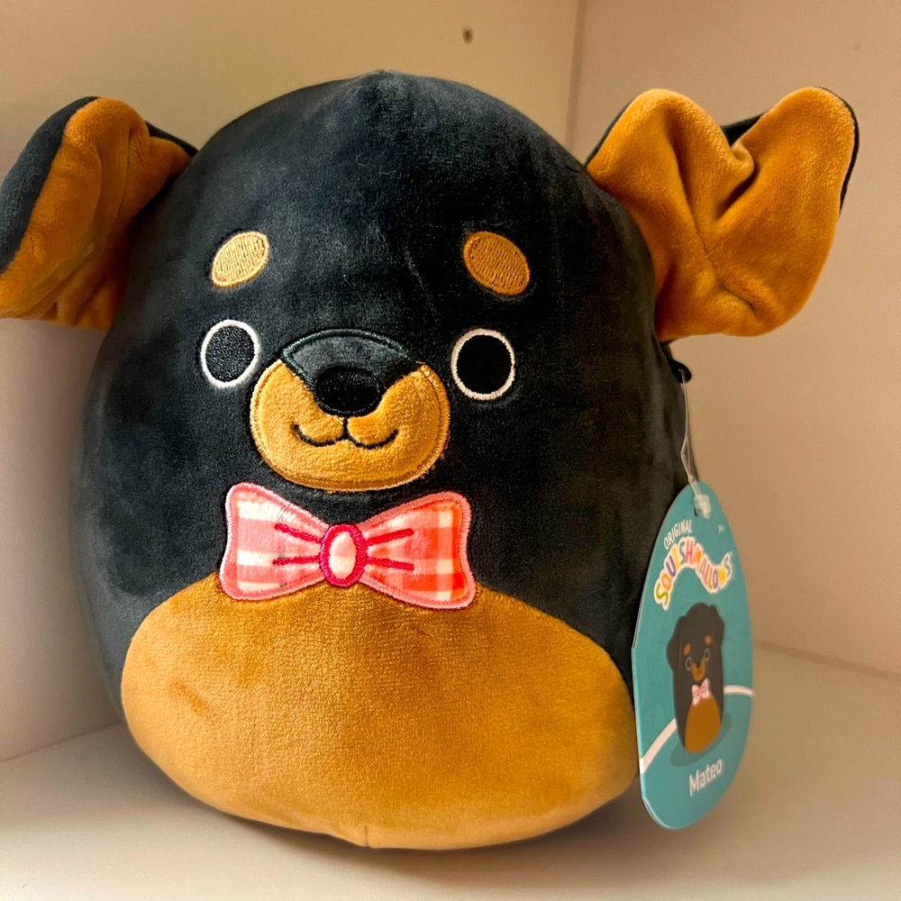 COPY - COPY - Squishmallow Mateo the Rottweiler NWT 7.5 inch